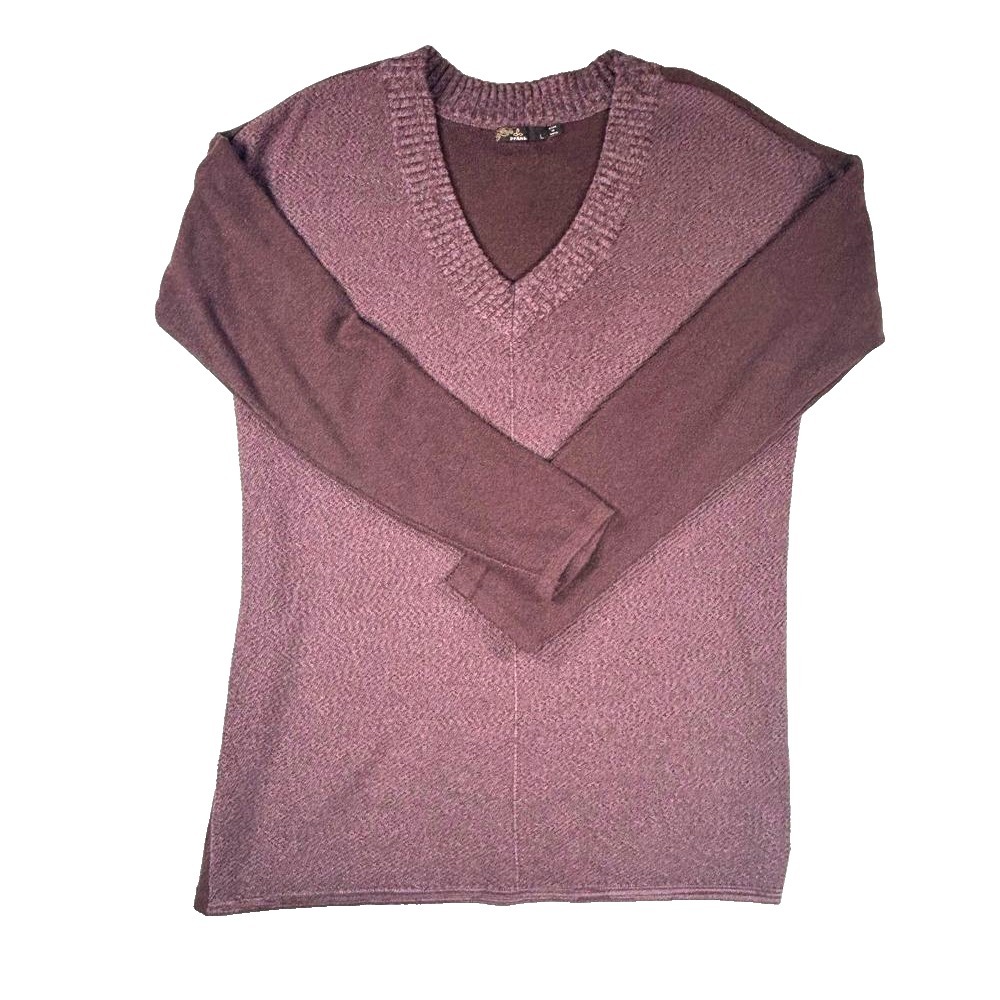 Prana Sweater Burgundy Womens‎ Sz L Long Sleeve Knit Pullover Athleisure